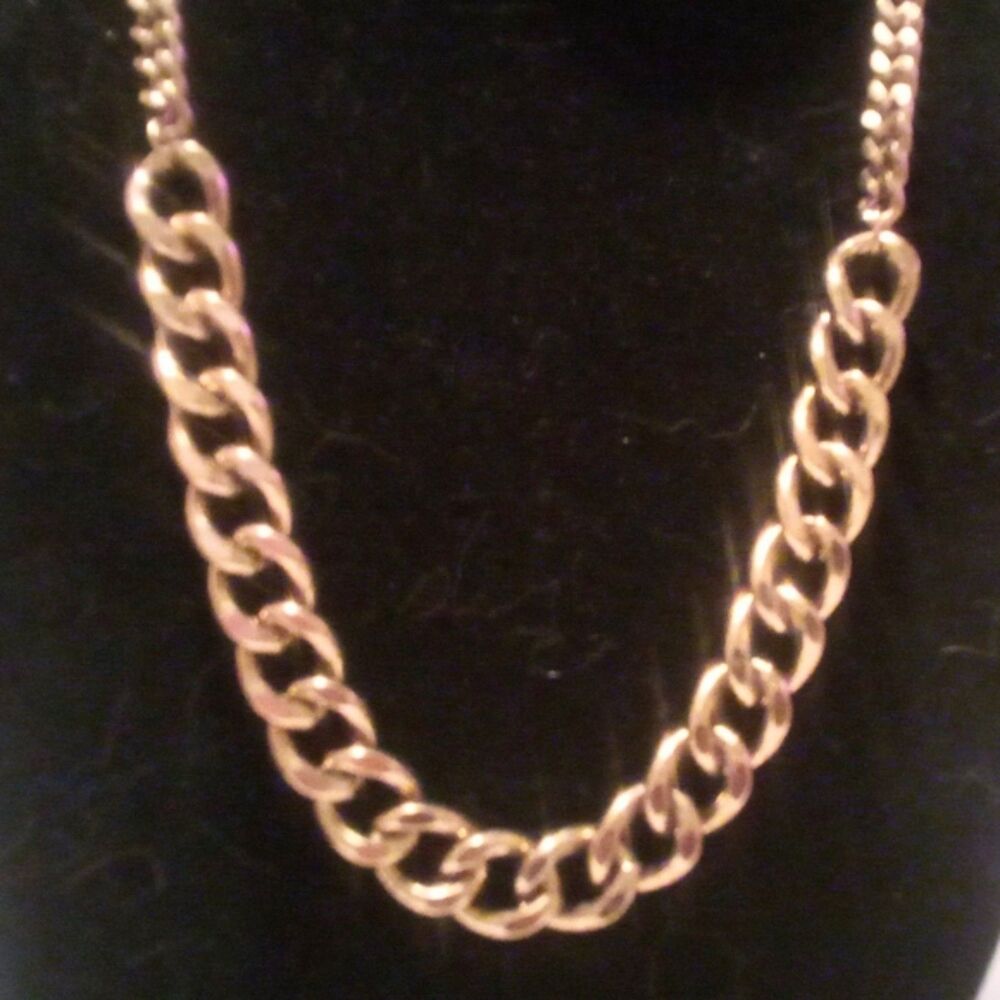 Chunky Brass Tone Chain Link Necklace